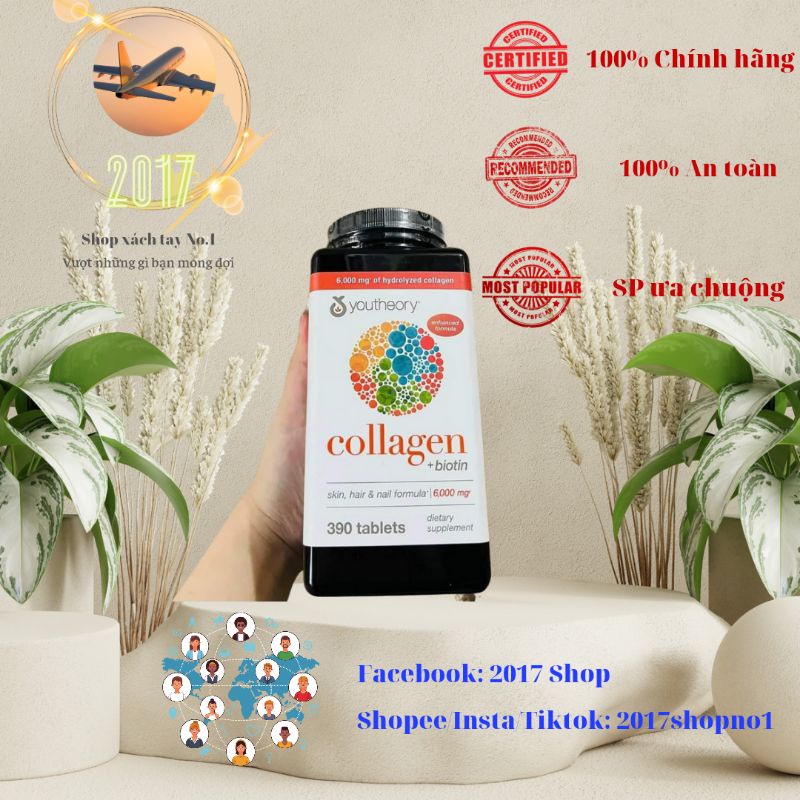 Viên uống Collagen Youtheory Mỹ 390 viên