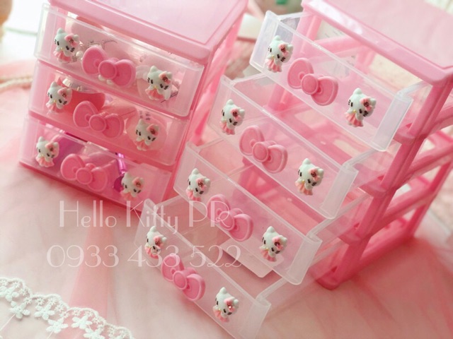 Tủ nhựa mini 4 tầng HELLO KITTY