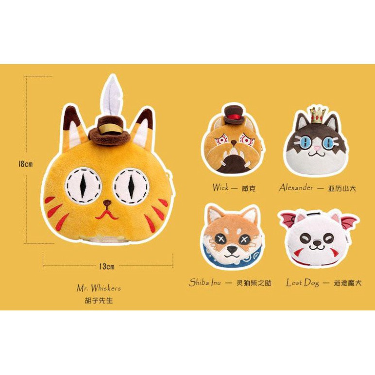 Móc khóa mèo MR WHISKERS kết hợp ví tiền nhân vật Identity V anime chibi