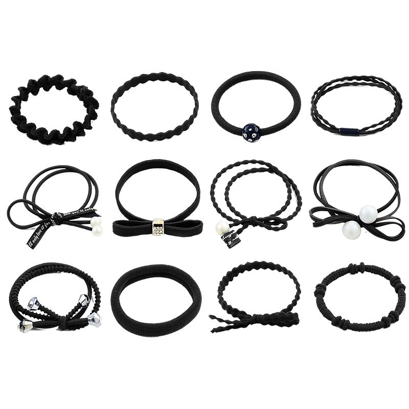 DÂY BUỘC TÓC ⚡️FREESHIP⚡️ Hộp 12 Chun Buộc Tóc Phong Cách Hàn