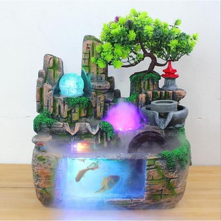 Hồ cá tiểu cảnh hiệu ứng phun sương đẹp mắt 30*20*30cm - SUPER STORE
