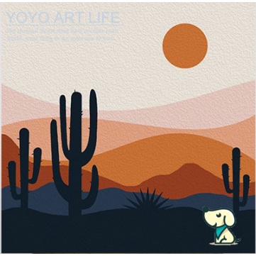 Bộ 20x20cm noframe tranh sơn dầu số hoá vải canvas màu acrylic  không kèm khung trang trí DIY Tranh tô màu theo số  moon star