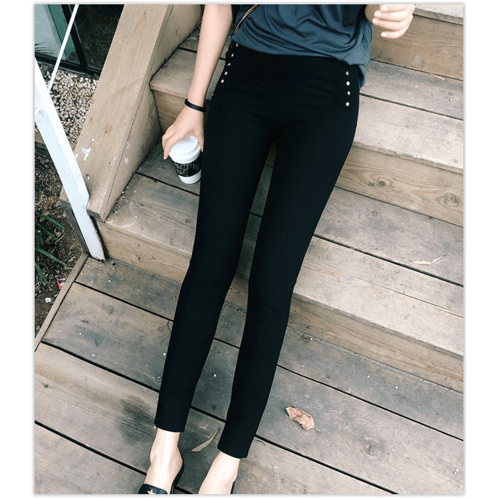 CÓ BIG SIZE_Quần Legging Bông EAL Phối Cúc