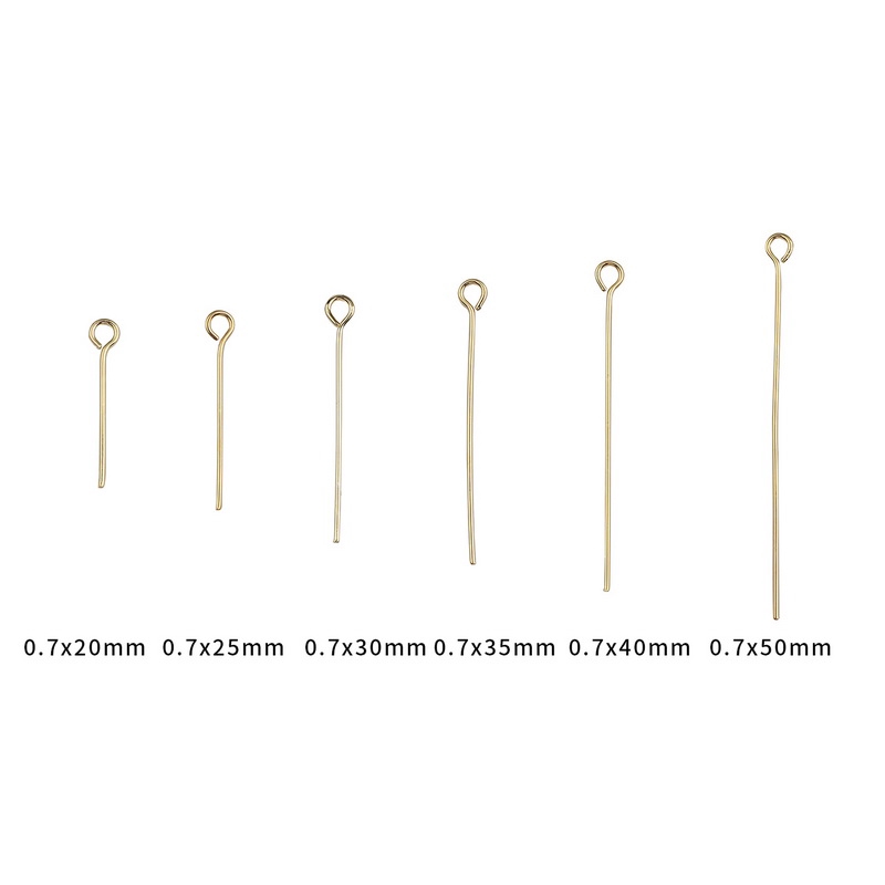 Ghim đầu khoen mạ vàng 18k 20 25 30 35 40 50 mm dùng làm trang sức diy