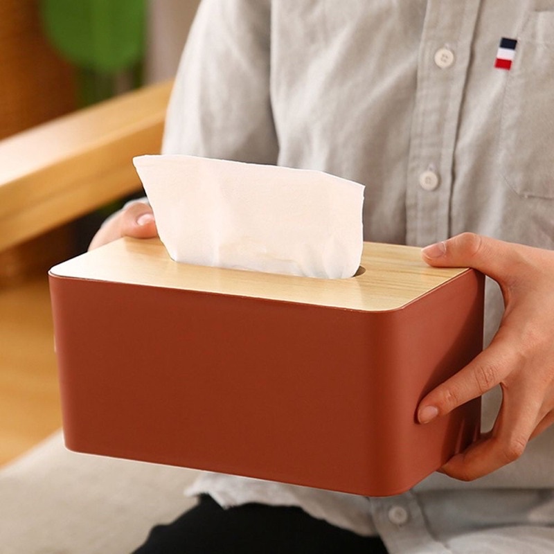 Hộp Đựng Giấy Ăn Mặt Gỗ Tre Cao Cấp Nhiều Màu Sang Trọng