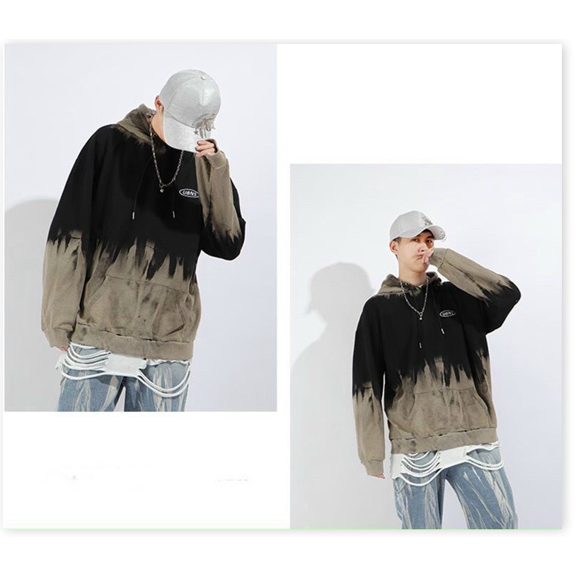 ÁO KHOÁC HOODIE NAM NỮ LOANG MÀU PHỐI ĐEN XÁM
