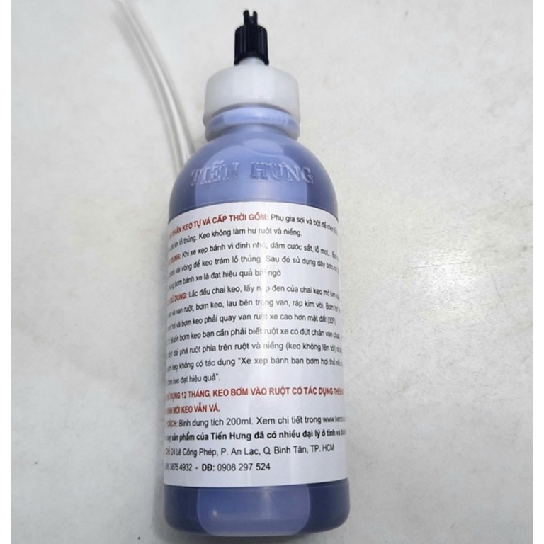Keo  tự vá lốp xe  Tiến  Hưng có  ruột  200ml