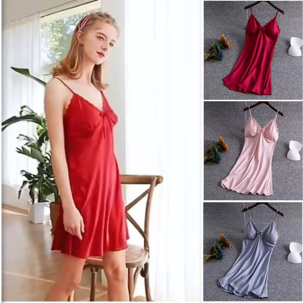 Đầm Ngủ HISEXY Lụa Satin Phối Ren Kèm Mút Ngực MD23 | BigBuy360 - bigbuy360.vn