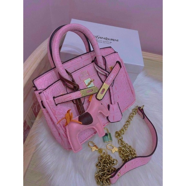 Túi XÁCH HM BIKIN VÂN LƯNG CÁ SẤU(  tặng kèm ngựa treo túi)