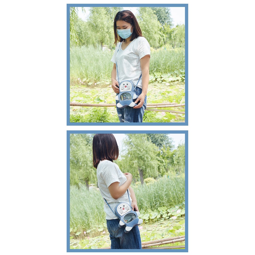 [Sắn Hàng] Set Nguyên Liệu Làm Túi Handmade Hình Doraemon Bụng Trong Suốt Siêu Dễ Thương