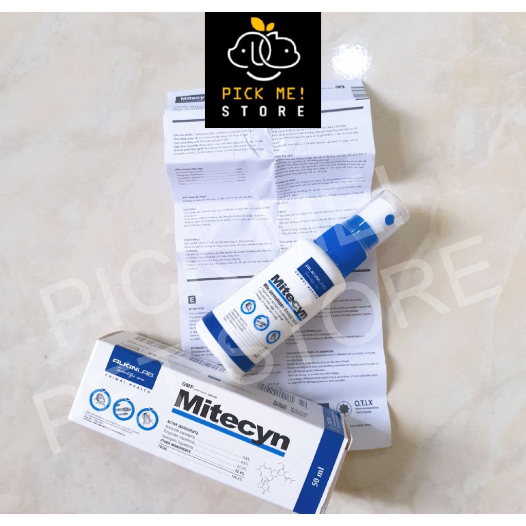 Xịt Nấm Ngứa, Ghẻ Fungikur, Mitecyn Cho Chó Mèo