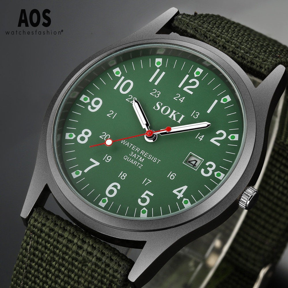 Đồng hồ thời trang nam nữ SOKI Sk03 dây nato cực chất, kiểu dáng quân đội thể thao thumbnail