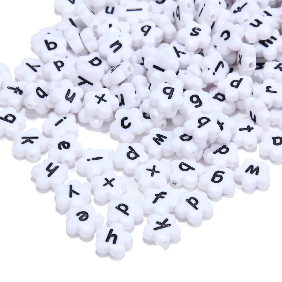 Bộ 100 hạt nhựa Acrylic hình hoa xỏ vòng tay thủ công