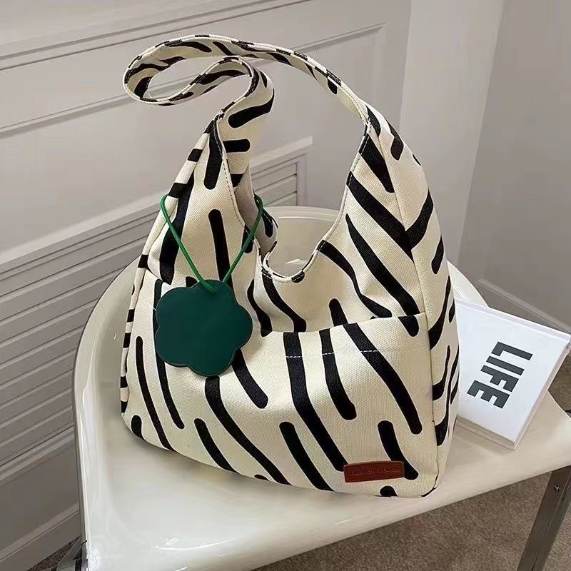 Túi Tote Vải Canvas Cỡ Lớn In Họa Tiết Ngựa Vằn Thời Trang Mùa Hè 2022 Cho Nữ