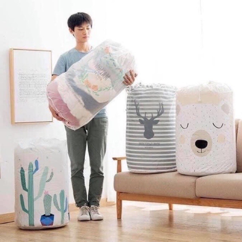 Túi đựng chăn,túi đựng quần áo hình trụ rút dây