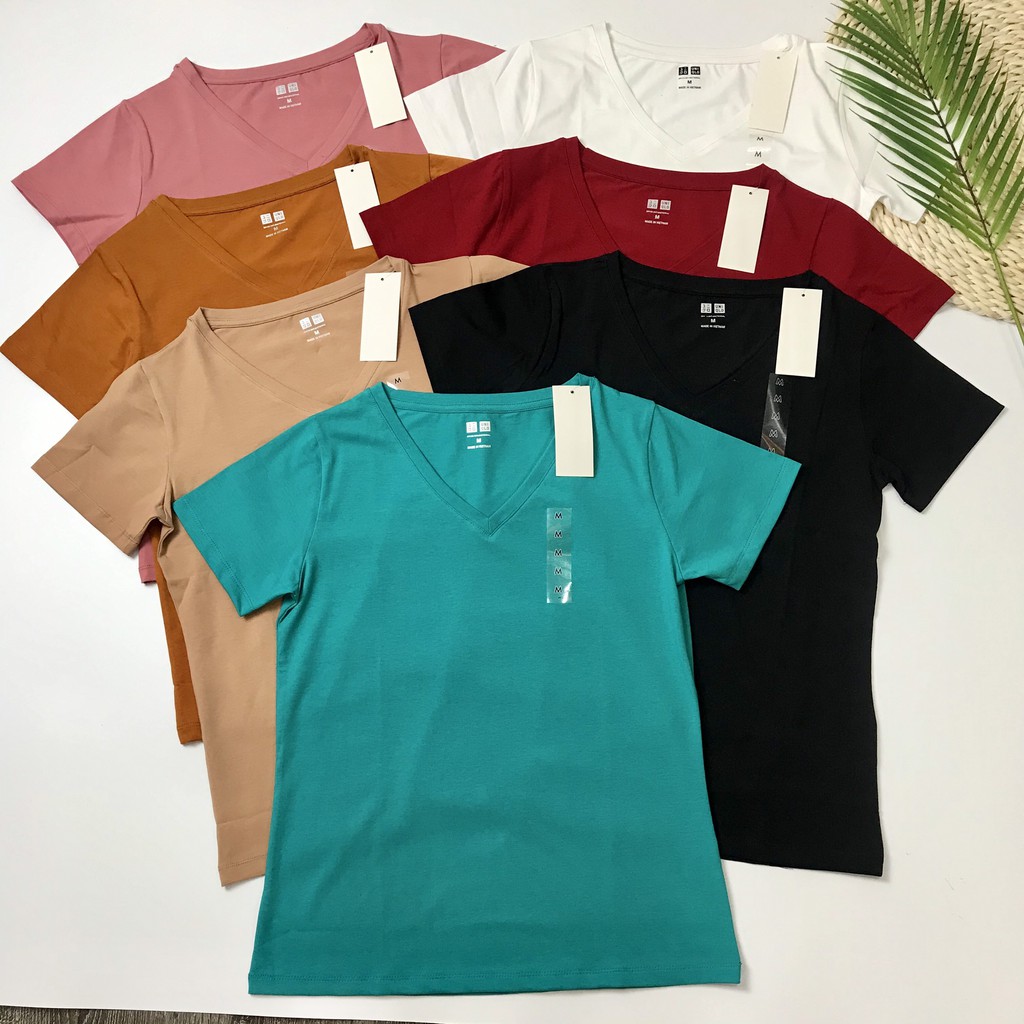 [Mã SKAMFSW175 giảm 10K đơn 50K] Áo Phông Nữ Cổ Tim VNXK, Áo Thun Trơn Cotton Đẹp, Dễ Mặc Dễ Phối Đồ, Phù Hợp 4 Mùa | BigBuy360 - bigbuy360.vn