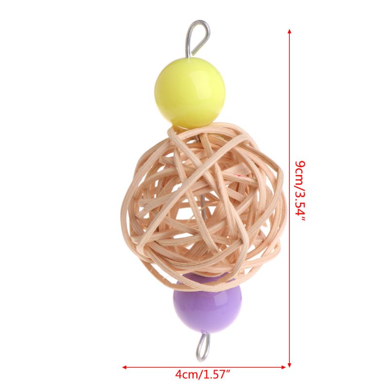 Đồ Chơi Bóng Đan Mây Nhiều Màu Vui Nhộn Cho Vẹt