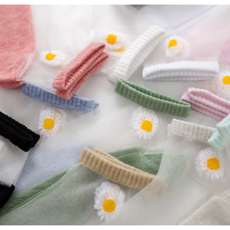 Tất Vớ Lưới Hoa Cúc Ngắn Cổ Thấp ( Khử Mùi , Thấm Mồ Hôi , Thoáng Khí )