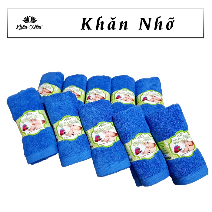 Combo 10 Khăn Gội Cao Cấp 100% Cotton, Dày Dặn Mềm Mịn, Không Ra Màu, Không Sổ Lông, Thấm Hút Nước Tốt, CamKết Chuẩn Ảnh