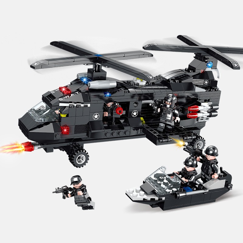 ĐỒ CHƠI LẮP RÁP LEGO TRỰC THĂNG SWAT, LEGO MÁY BAY CẢNH SÁT, LEGO CẢNH SÁT