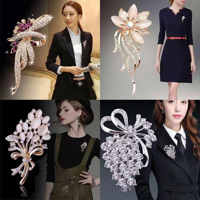 Ghim Cài Áo Hình Hoa Đính Đá Ngọc Trai Thời Trang Hàn Quốc Chất Lượng Cao (50 Phong Cách Lựa Chọn)