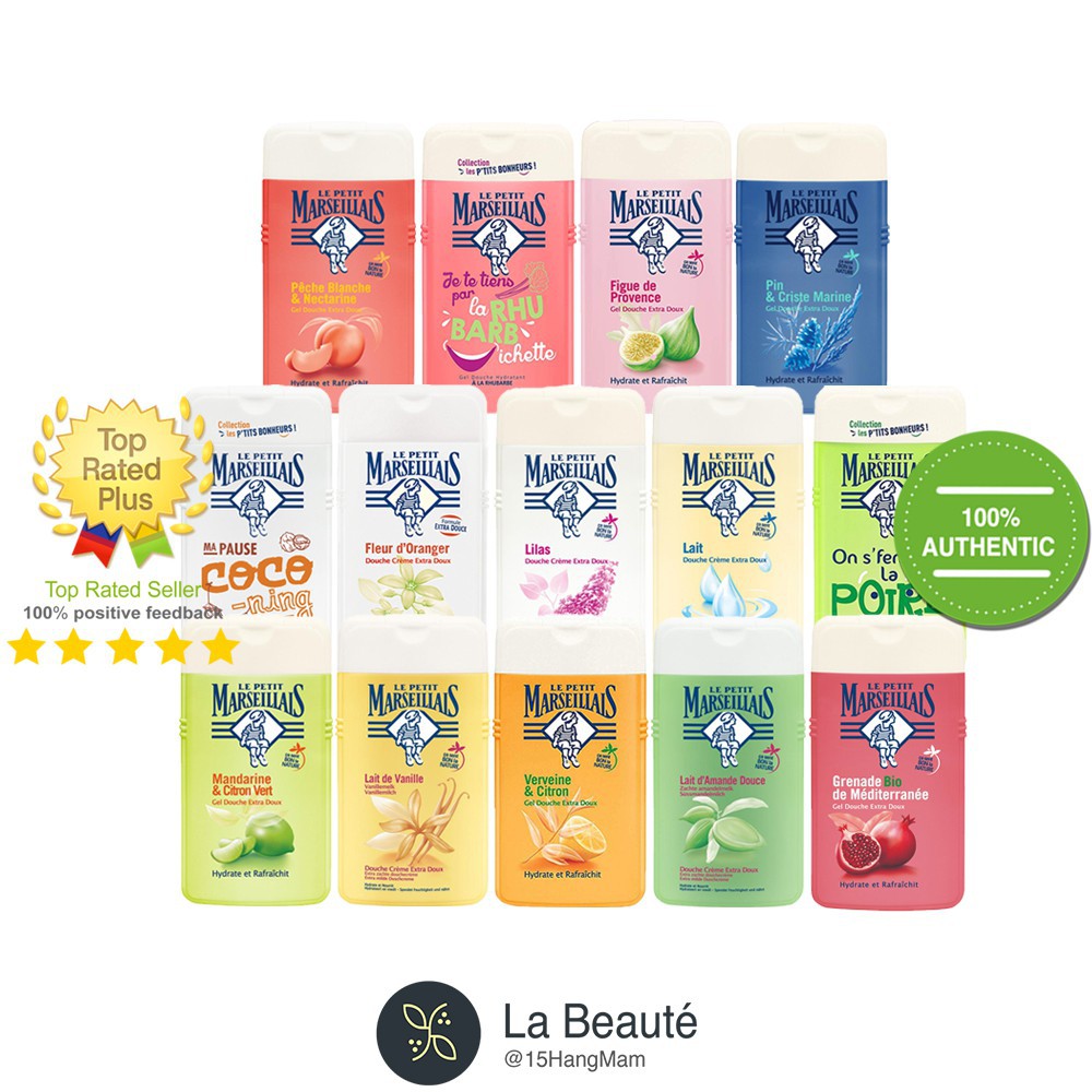 Le Petit Marseillais Gel (Crème) Extra Doux - Sữa Tắm Chiết Xuất Thảo Mộc 250ml