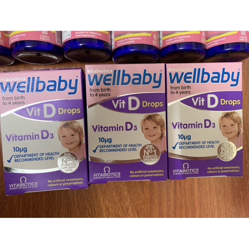 Wellbaby Vitamin D3 cho bé từ 0-4 tuổi