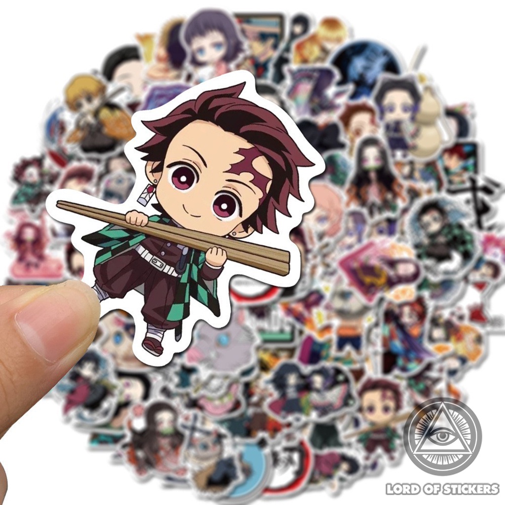 Set 100 Hình Dán Sticker Kimetsu No Yaiba Demon Slayer Anime Manga Trang Trí Mũ Bảo Hiểm, Laptop, Xe Đạp, Điện Thoại, Sổ