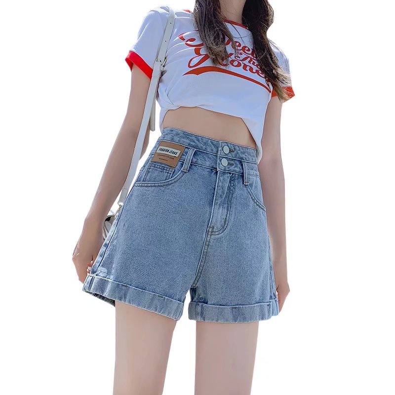 Quần Short Denim Nữ Lưng Cao Thời Trang Hàn Quốc