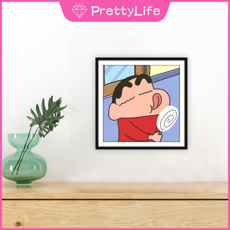 Bộ Tranh Đính Đá 5D Họa Tiết Hoạt Hình Cậu Bé Bút Chì Độc Đáo DIY Kích Thước 30x30CM