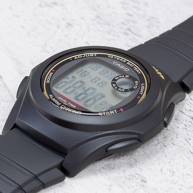 Đồng hồ nam dây nhựa Casio Standard chính hãng Anh Khuê F-200W-9ADF (40mm)