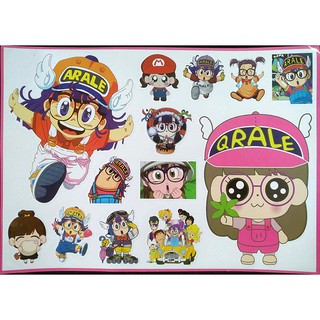 Tấm sticker dán chủ đề ARALE CÔ BÉ ROBOT ( kích thước 27cm x 37cm )