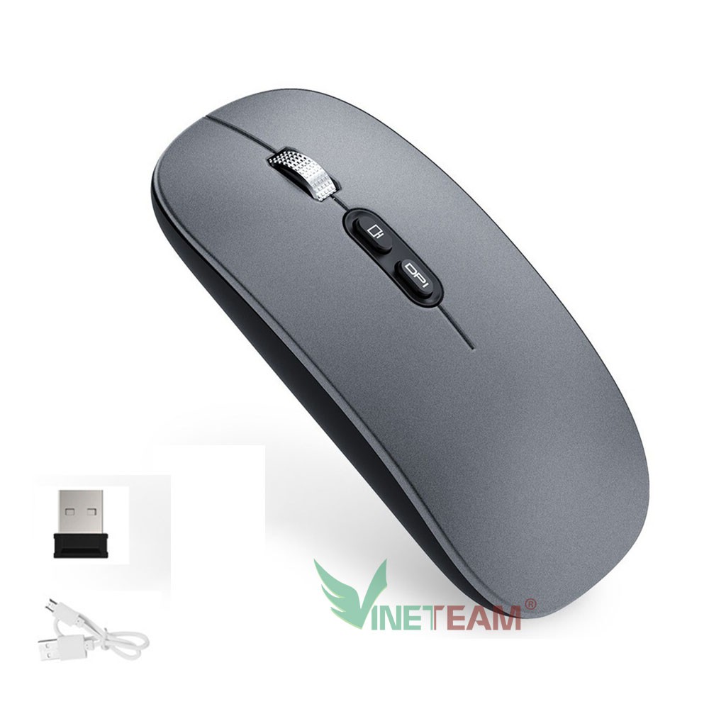 Chuột không dây HXSJ M103 wireless tự sạc pin siêu mỏng không gây tiếng ồn chuyên dùng cho Máy tính, Laptop,Tivi -dc4589