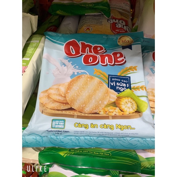 Bánh Gạo One One Vị Sữa Ngô Bịch 149g,150g