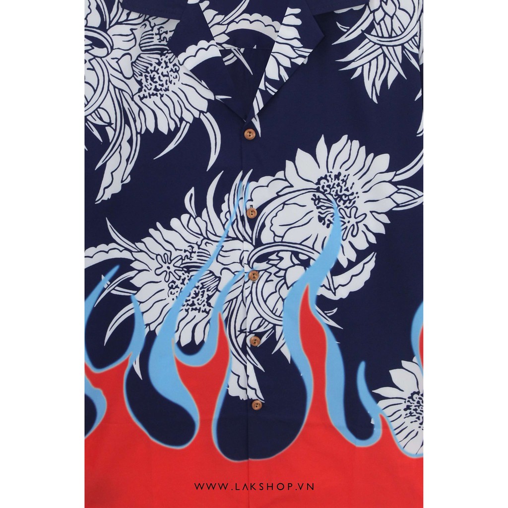 Áo sơ mi nam Oversized Flower Flame Short Sleeve