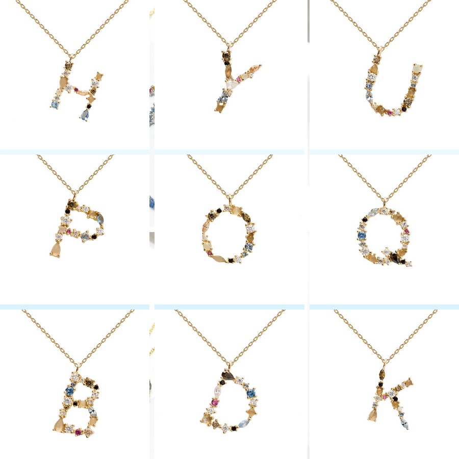 Dây chuyền bạc ý 925 mạ vàng 18k Chữ cái Tên - Cecy