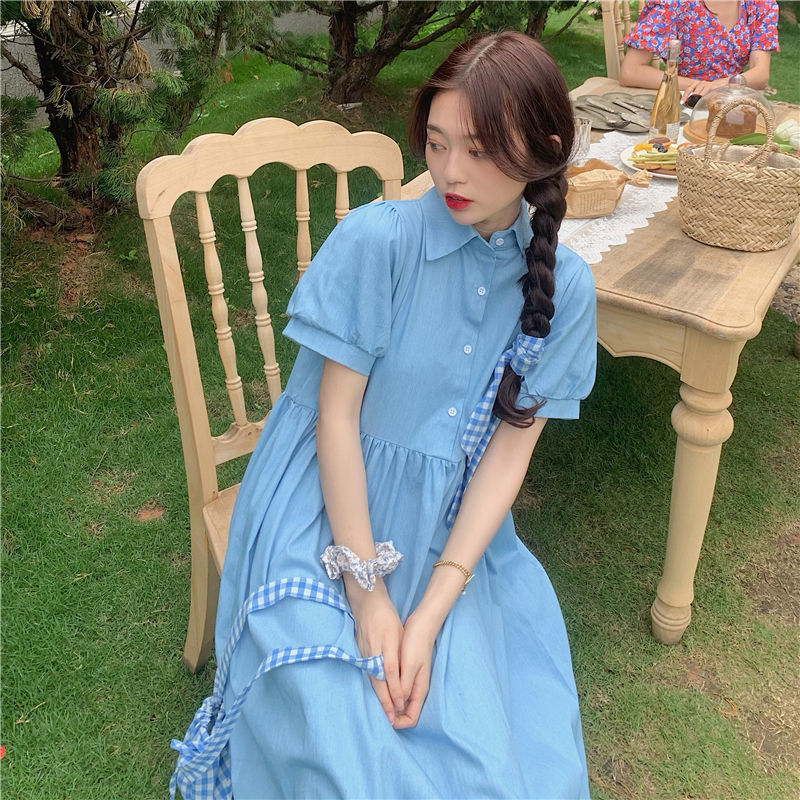 Váy Thời Trang Tay Ngắn Phong Cách Nhật Bản