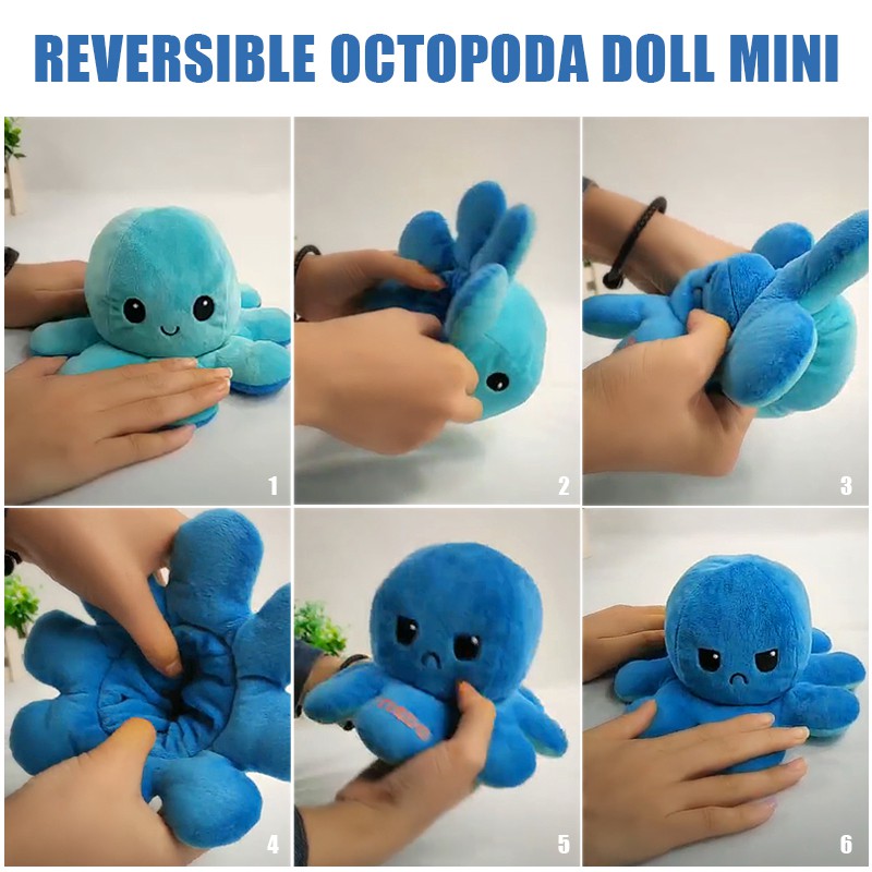 Bạch tuộc nhồi bông cảm xúc độc đáo vui nhộn cho trẻ nhỏ có lộn hai mặt Lovely 2-sided emotional octopus toy octopus bạch tuộc cảm xúc Búp bê bạch tuộc nhỏ nhồi bông biểu cảm dễ thương valentine đồ chơi người lớn Quà ngày lễ tình nhân BEST