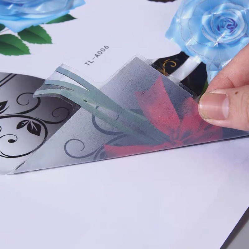 Tranh Decal Dán Bình Hoa 3D Hoa Nổi Trang Trí