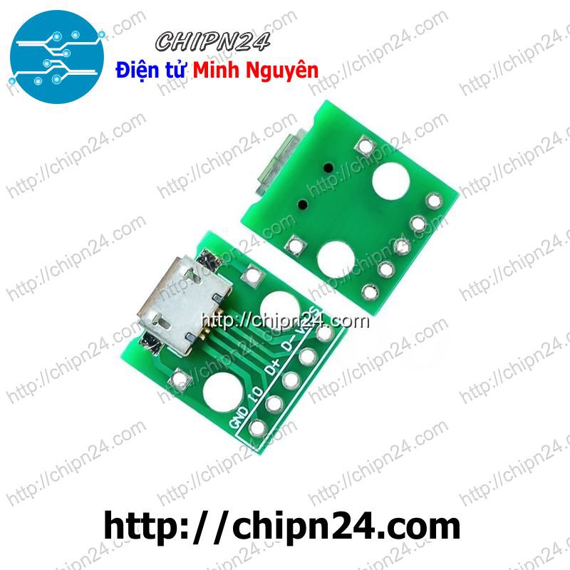 [1 CÁI] Đế chuyển Adapter Micro USB to DIP (PCB chuyển, Mạch chuyển)