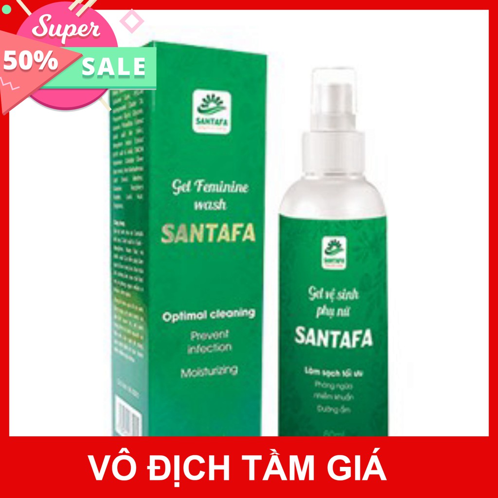 Gel vệ sinh phụ nữ Santafa – Hỗ trợ giảm viêm, nấm ngứa (Chai 60ml)