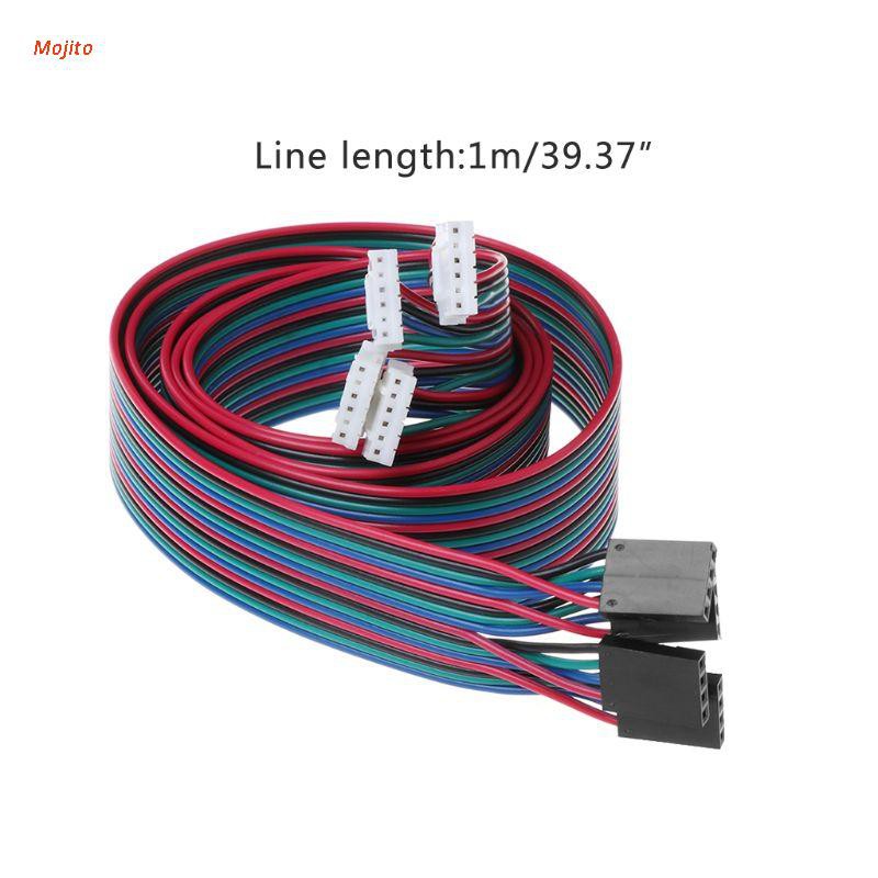 Mojito 4pcs 100cm 4pin Stepper Motor Cables XH2.54 Terminal Wire For 3D Printer NEMA 17 Stepper Motor