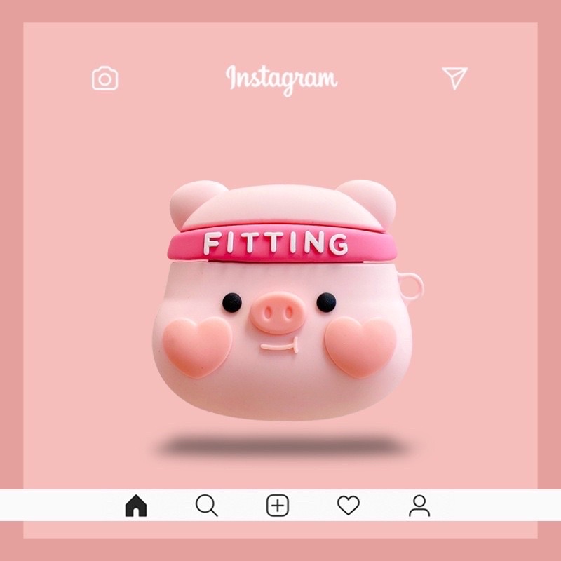 Case Airpod 1 2 Pro  airpod 3 Vỏ bao bọc Pink Pig Cover đựng tai nghe không dây airpods silicon Heo Fitting