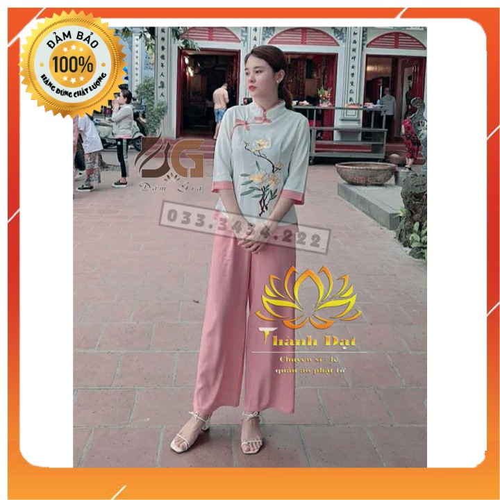 Bộ Quần Áo Đi Chùa Mẫu Sườn Xám Chất Vải Đũi Cao Cấp Loại 1 Cực Đẹp, Mềm Mịn,Mát Thấm Hút Mồ Hôi Mặc Vô Cùng Thoải Mái | BigBuy360 - bigbuy360.vn