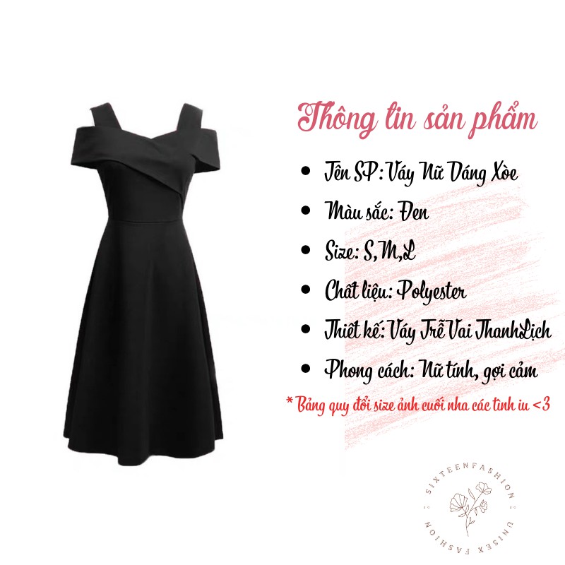 Váy Nữ, Đầm Nữ Thời Trang Dáng Xòe, Trễ Vai Thanh Lịch SIXTEEN. | BigBuy360 - bigbuy360.vn