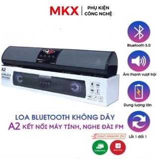 Loa bluetooth speaker A2 dáng dài 2 loa cực đỉnh, kiểu dáng sang trọng hỗ trợ thẻ nhớ, đài FM