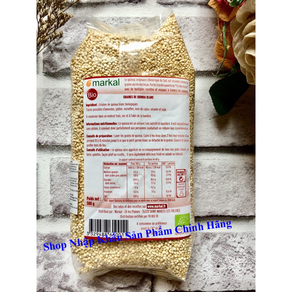 [CHÍNH HÃNG] Hạt Diêm Mạch Quinoa Hữu Cơ Markal 500g từ Pháp