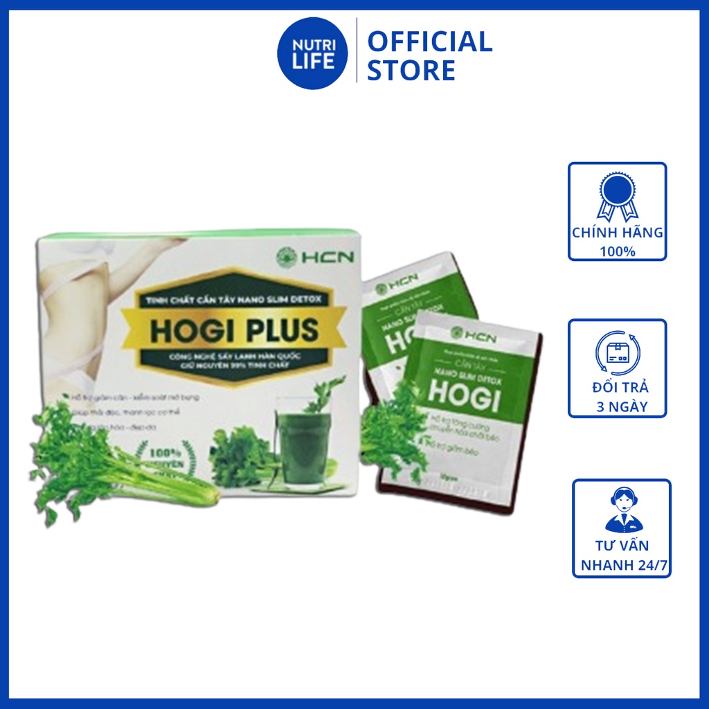 Tinh Chất Bột Cần Tây Nano Slim Detox Hogi Plus Hỗ Trợ Giảm Cân, Thanh Lọc, Giải Độc Cơ Thể