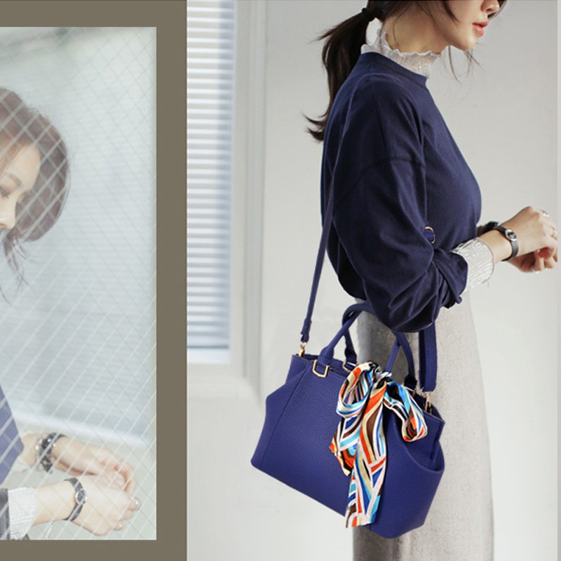 Túi xách tay đeo chéo 2 trong 1 phong cách âu cao cấp có nơ cột