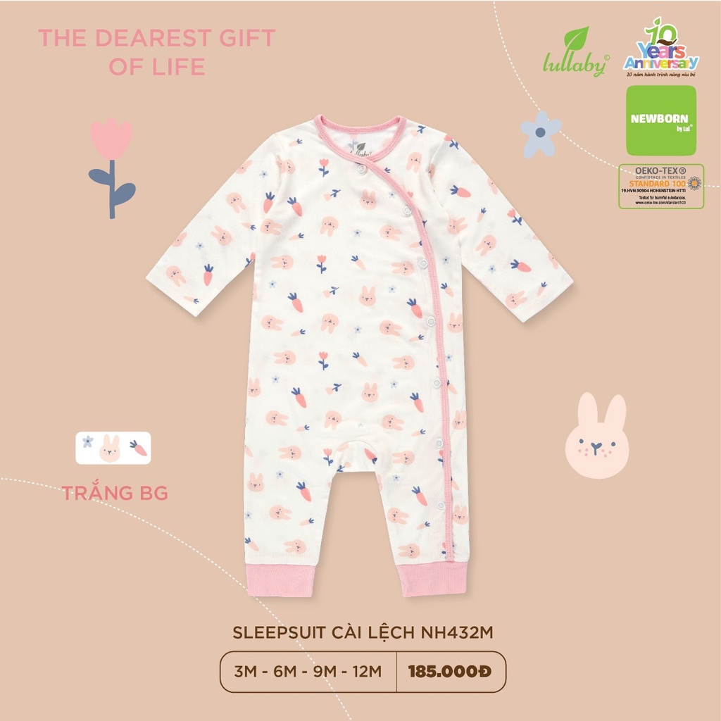 [CHÍNH HÃNG] Body sleepsuit liền quần chất liệu sợi tre họa tiết trẻ em cao cấp Lullaby